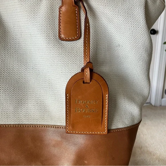 Dooney & Bourke Tan and Cream Canvas Tote - Picture 2 of 7